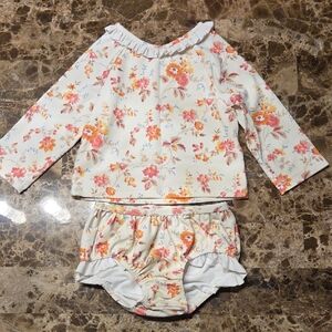 Janie and Jack Floral Baby Rashguard Set with Ruffles